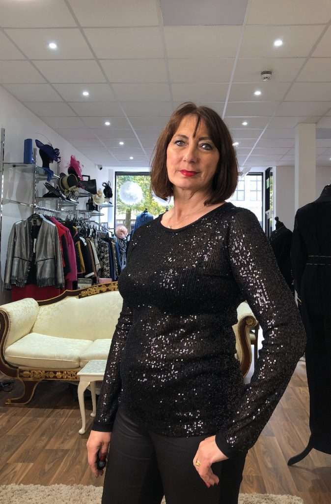 Badoo Black Fine Sequinned Top