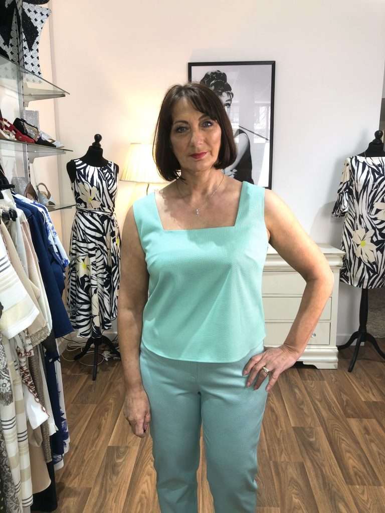 Camelot Mint Sleeveless Top with Full Zip Detail