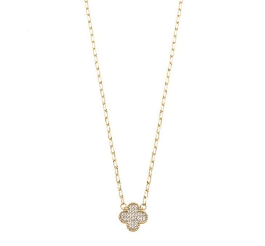 Park Lane Diamanté Clover Pendant