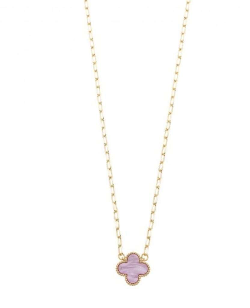 Park Lane Pink Pearlescent Clover Pendant