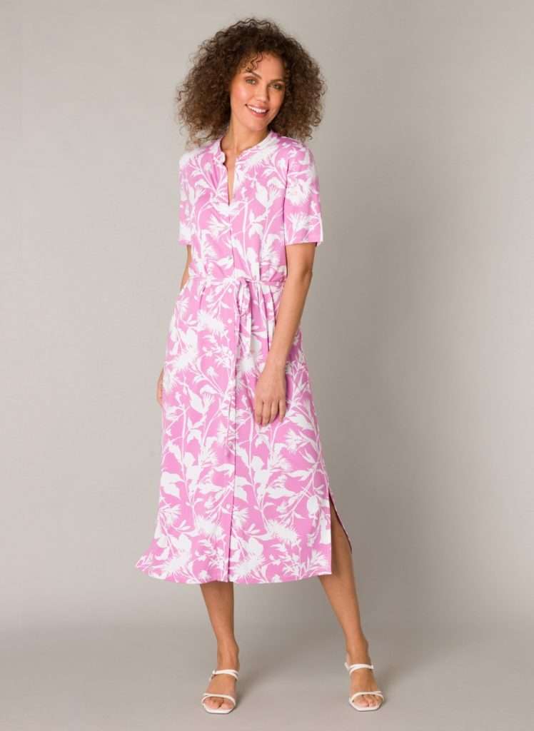 Yest - Gloria Orchid Pink Button Down Midi Dress