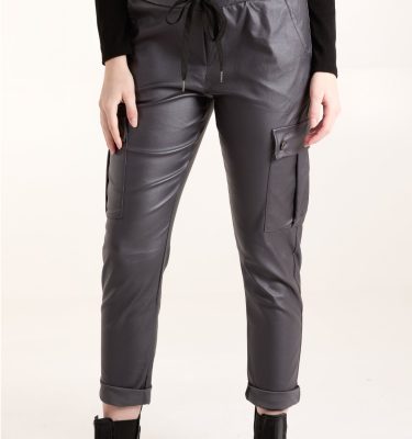 Magic Super Stretch Pleather Cargo Trousers
