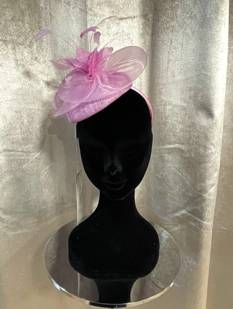 Hawkins Pink Pill Box Style Fascinator