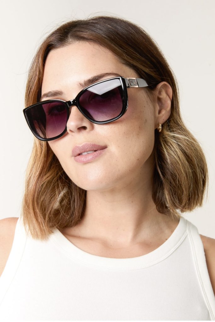 Lulu - Large Cat Eye Gold Detail Sunglasses