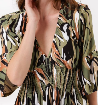 Phoebe Shirred Waist Midi Dress