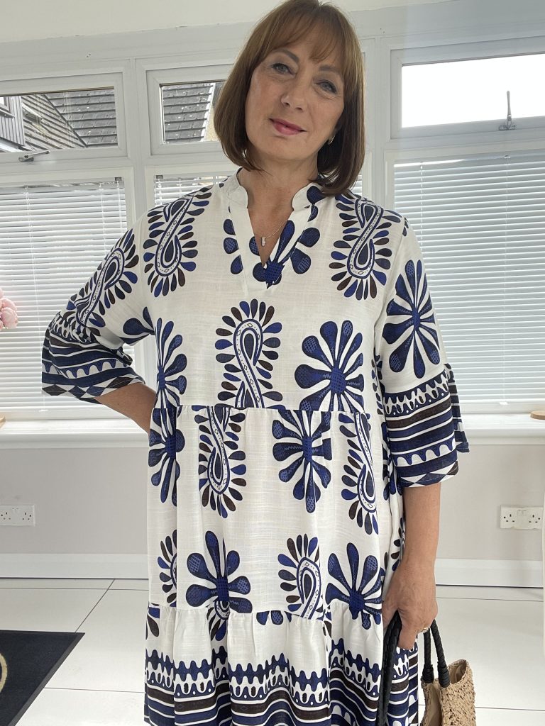 Lilian - Tribal Floral Print Smock Dress