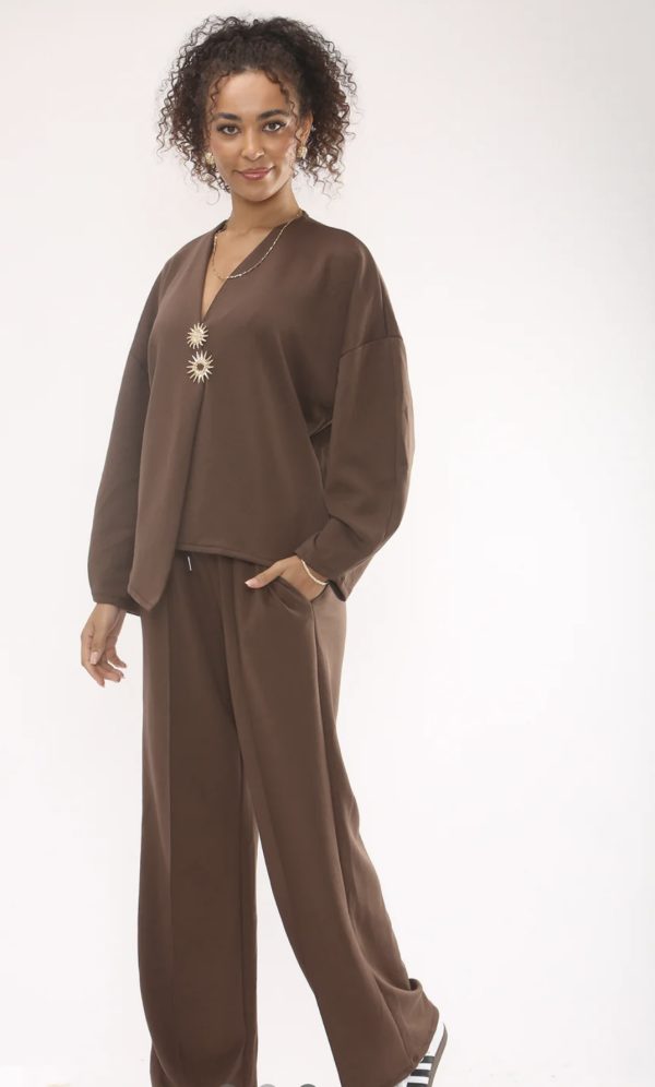 Trudy Asymmetric Top Set in Chocolate or Navy