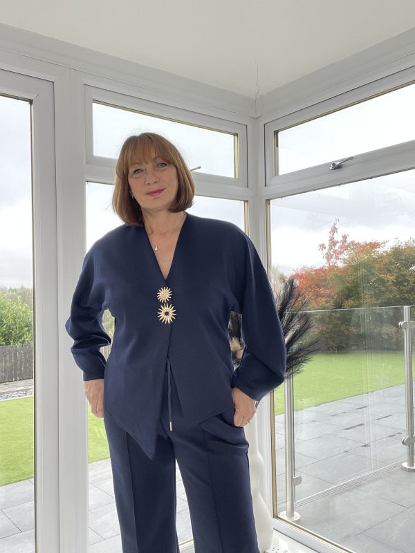 Trudy Asymmetric Top Set in Chocolate or Navy