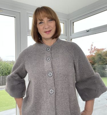 Diana Grey Faux Fur Cuffed Jacket